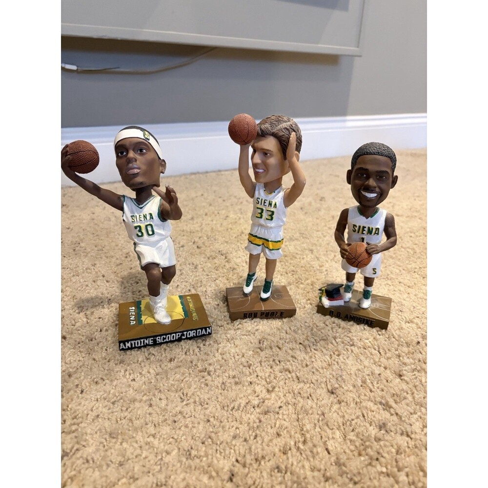 Siena College BB Bobblehead Lot Antoine “Scoop” Jordan, Rob Poole OD Anosike